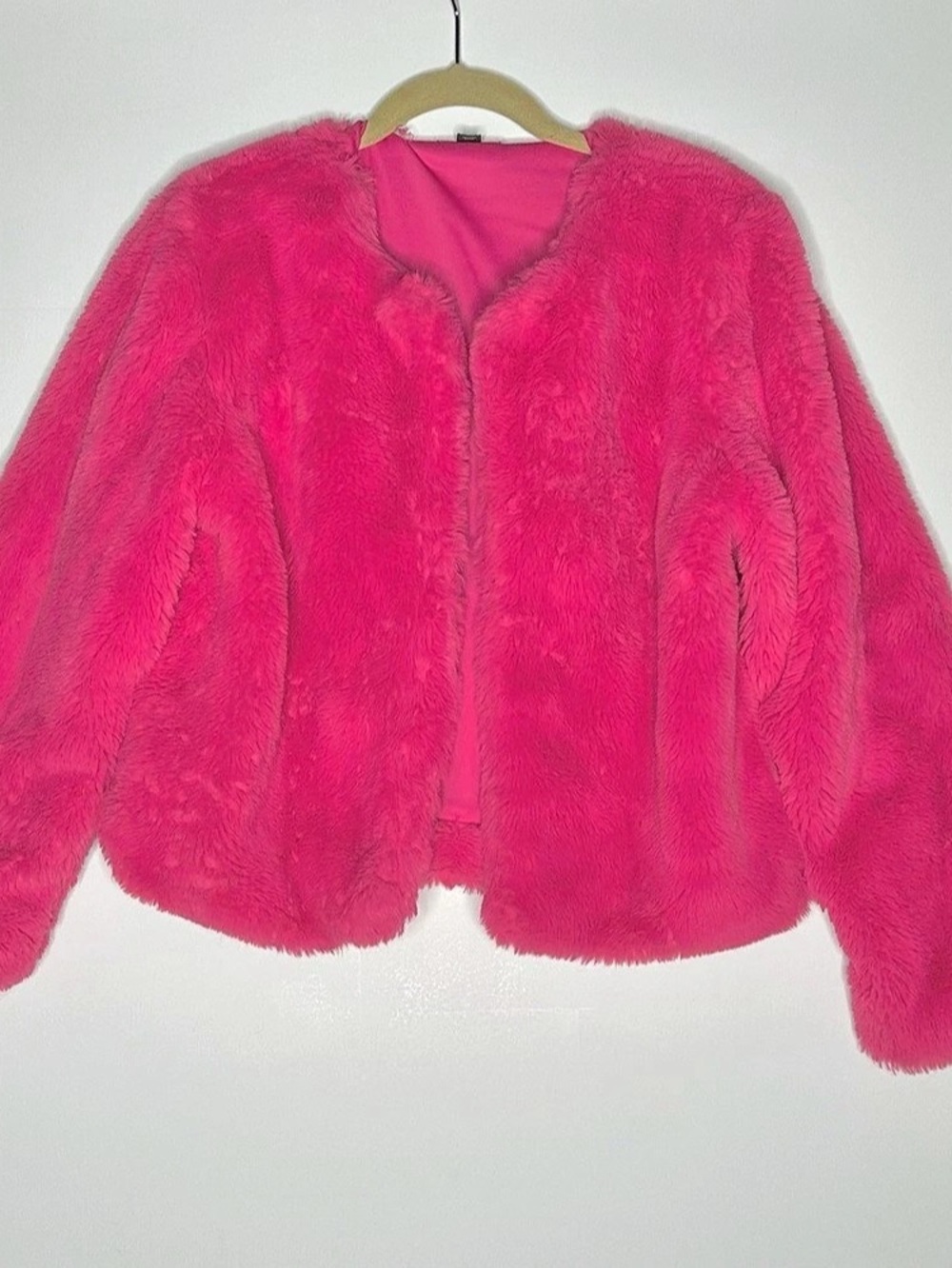 wild fable Bright Pink Faux Fur Jacket Pink Size Medium